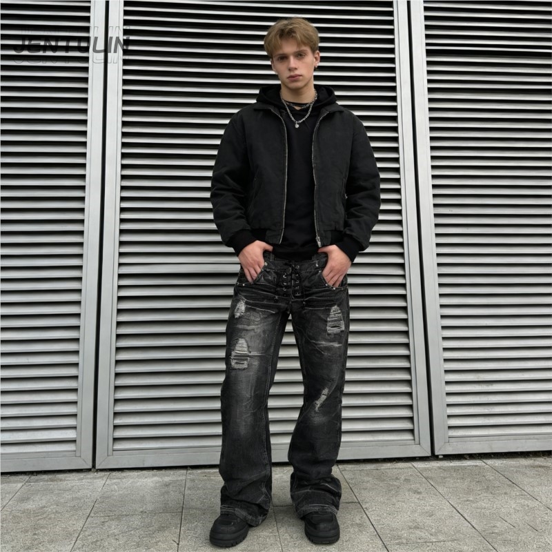 Men'S Fashion Jeans And Boots - Jeans Retrò Y2K con Strappi e