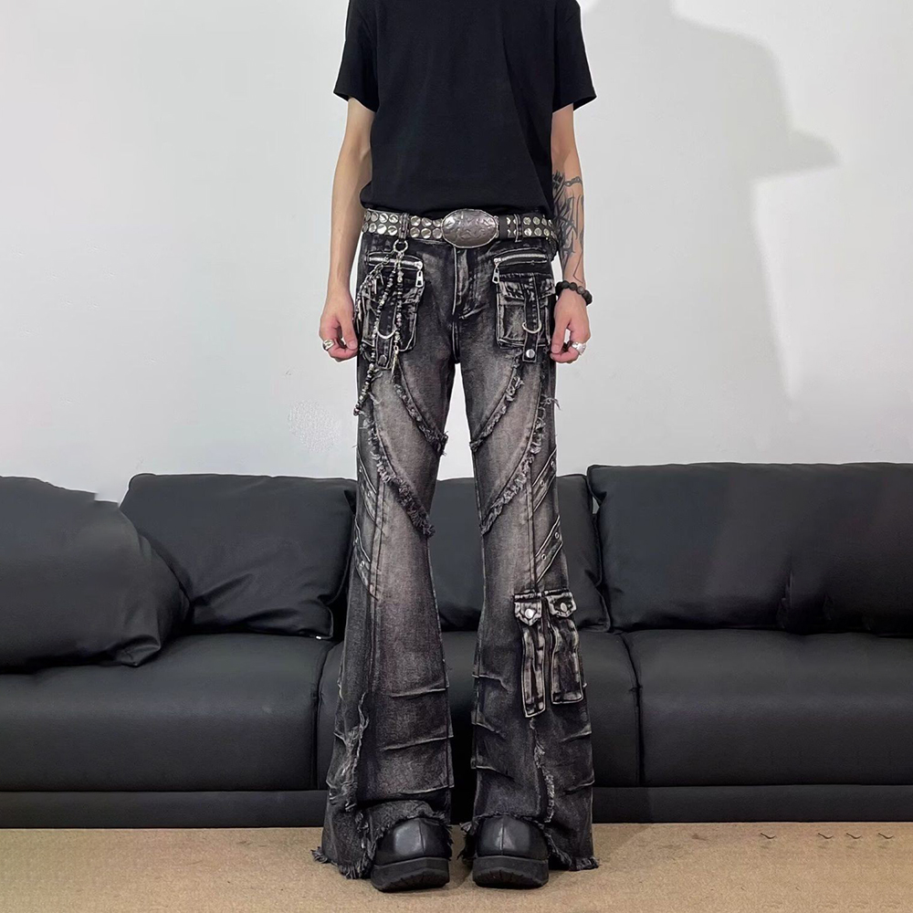 Men'S Fashion Jeans And Boots - Jeans da Uomo Y2K con Tasche