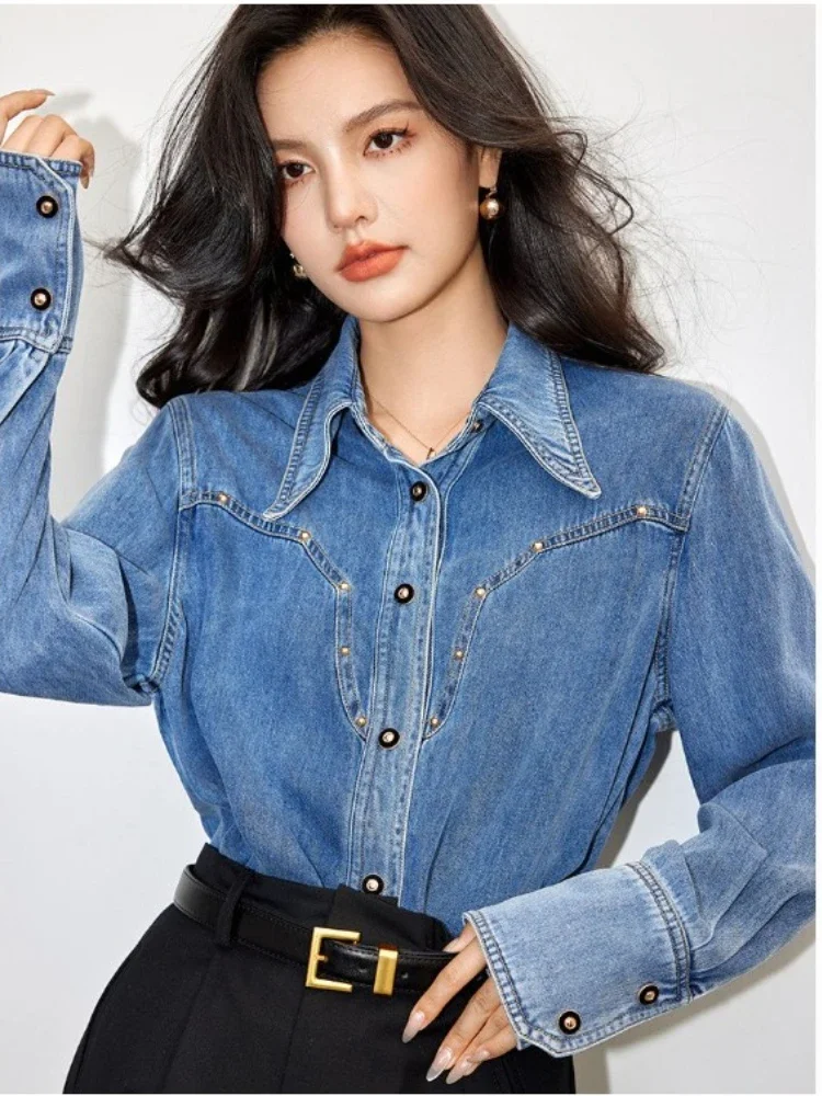 Denim Jacket Vintage - Camicie di jeans Vintage Design camicetta