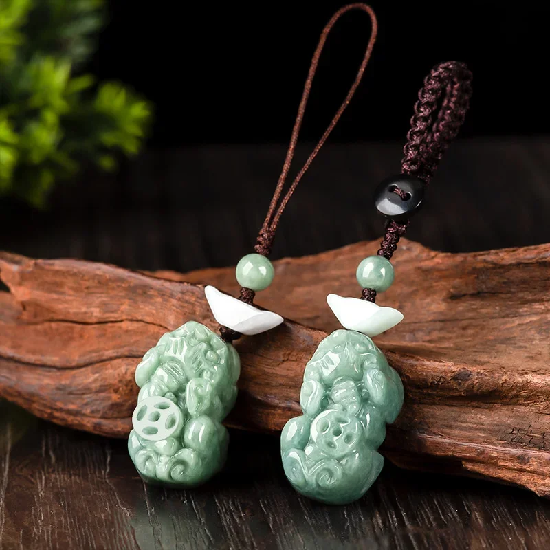 Men'S Fashion Necklaces - Smeraldo birmano Pixiu Yuanbao Catena per