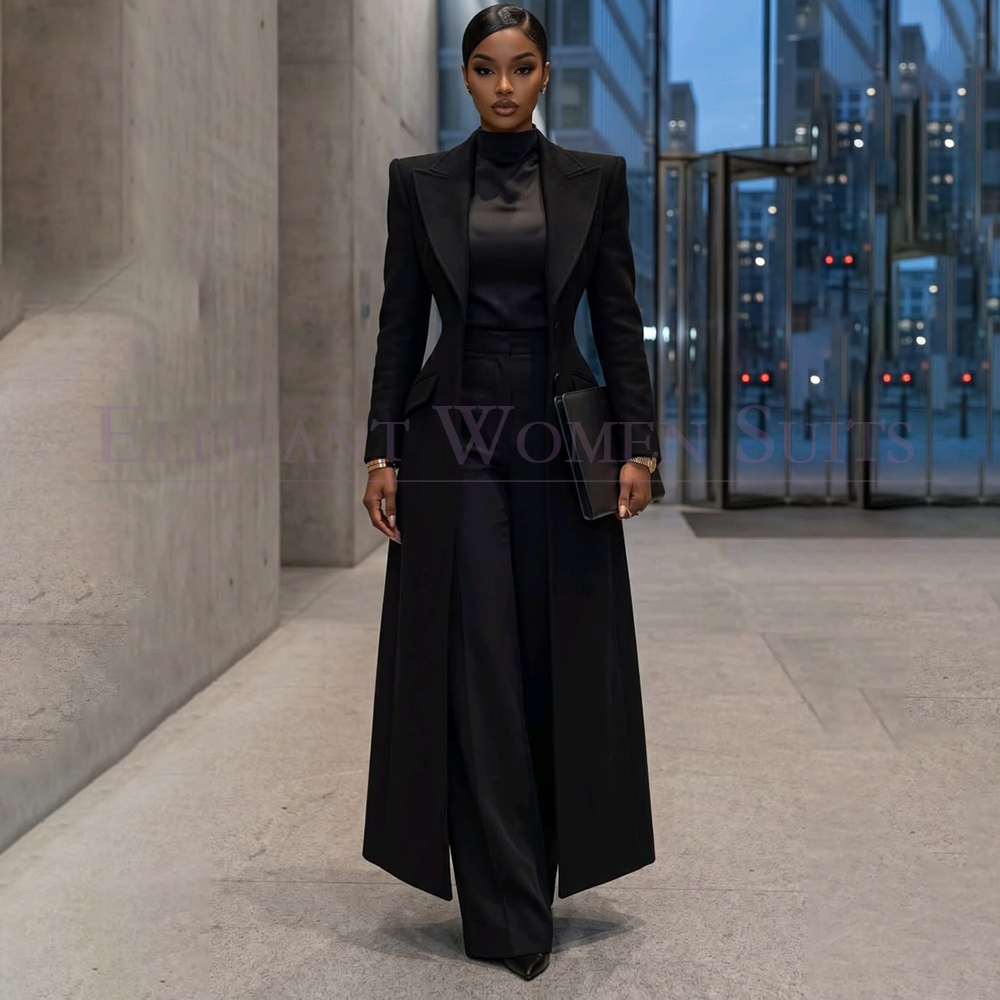 Men'S Fashion All Black Outfit - Completo Blazer da Donna Nero di
