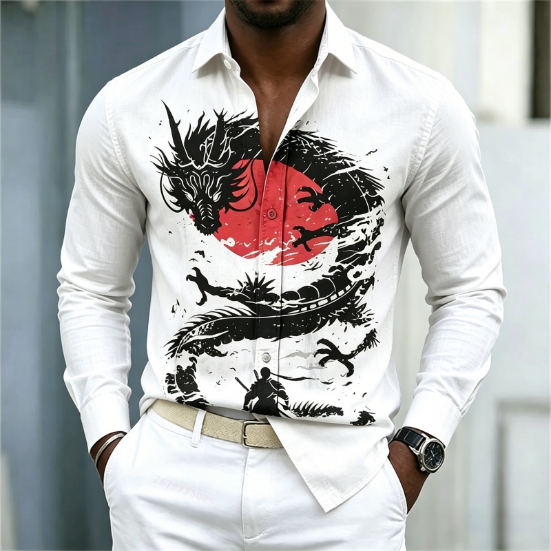Mens Fashion Clothes - Camicia da uomo 2026 nuova, bianca,