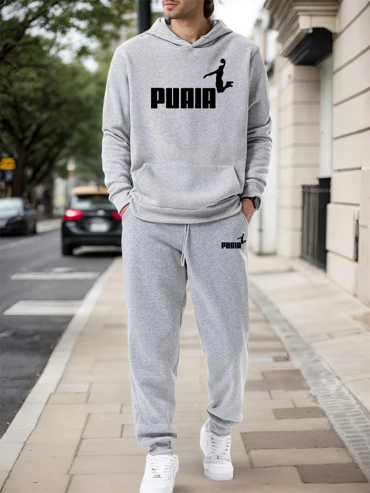 Men'S Fashion Trousers - Completo Uomo/Felpa con Cappuccio/Pantaloni 2026 Autunno