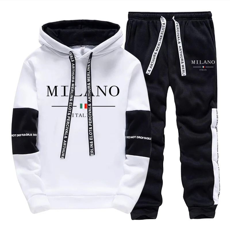 Men'S Fashion Trousers - Completo da Uomo/Felpa con Cappuccio/Pantaloni -