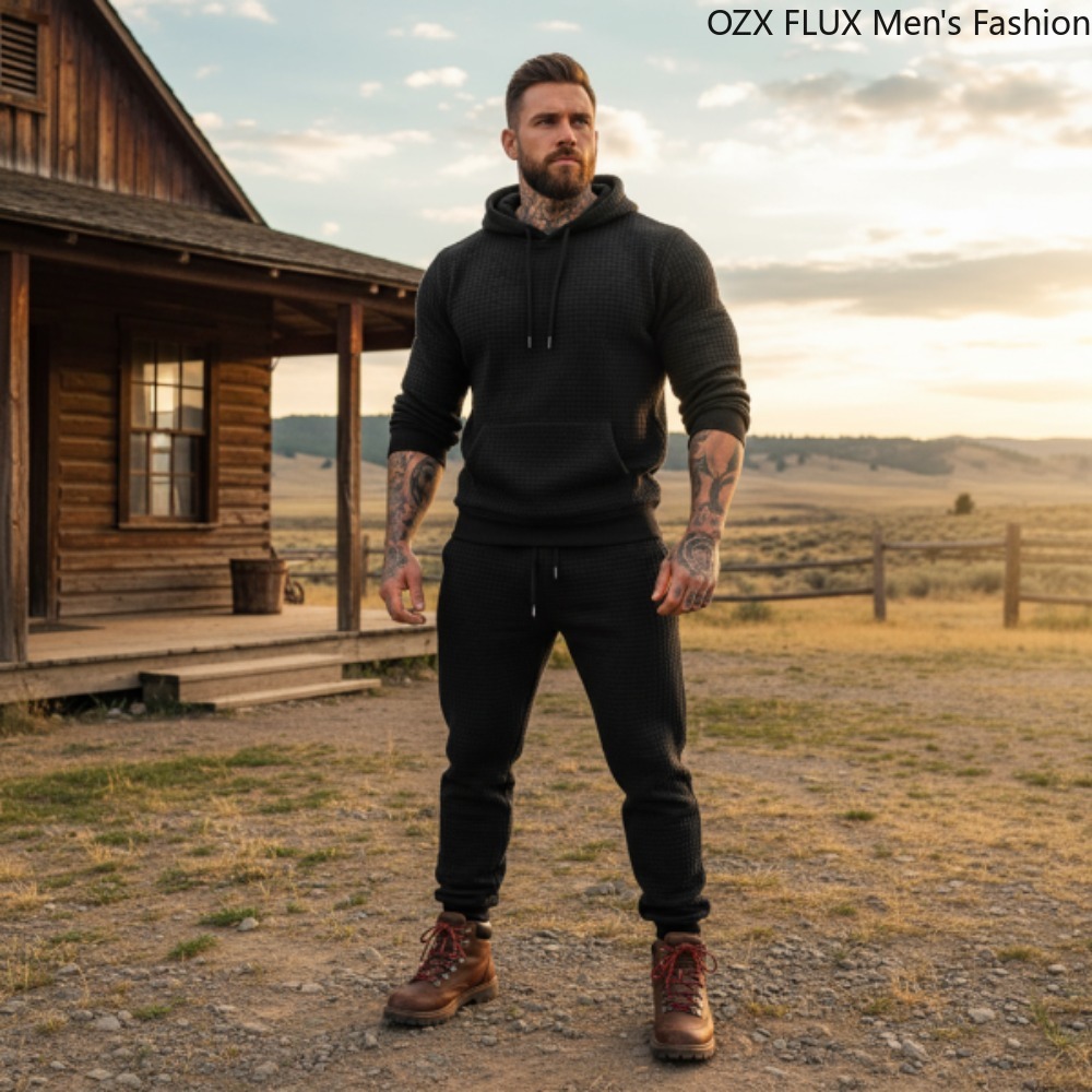 Men'S Fashion All Black Outfit - Completo Sportivo da Uomo 3XL Autunno