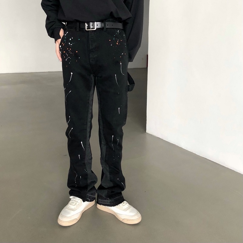 Men'S Fashion Jeans And Boots - 2025 Nuovo Graffiti Splash Ink Destruction