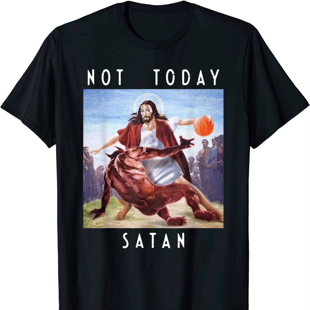 Men'S Fashion Today - Maglietta Not Today Satan Jesus Vs