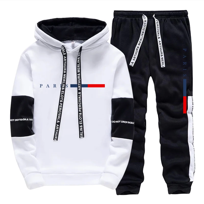 Men'S Fashion Trousers - Set da Uomo/Felpa con Cappuccio/Pantaloni Moda