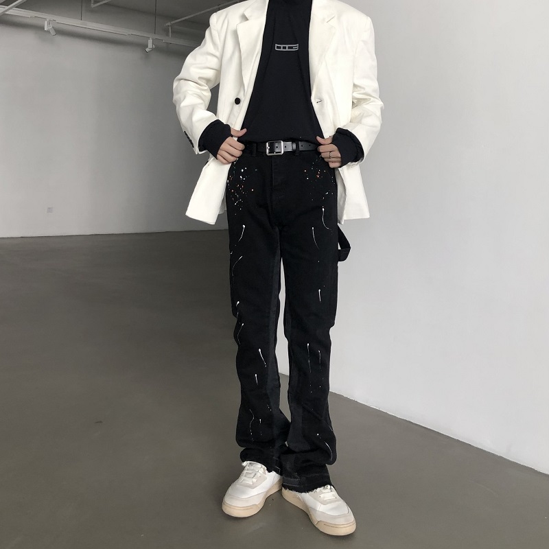 2025 Nuovo Graffiti Splash Ink - Men'S Fashion Jeans And Boots recensione e prezzo